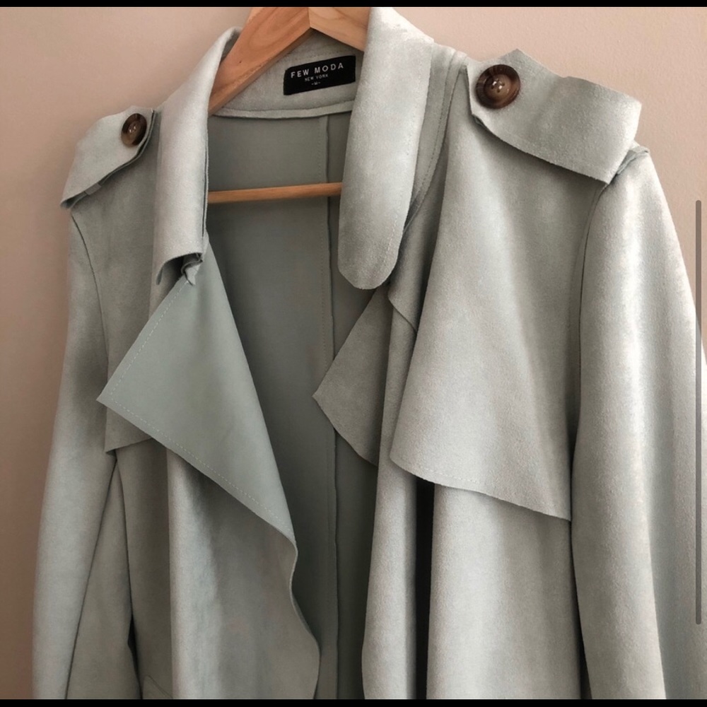 Suede trench coat